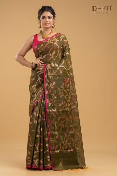 Designer Matka Muslin Saree