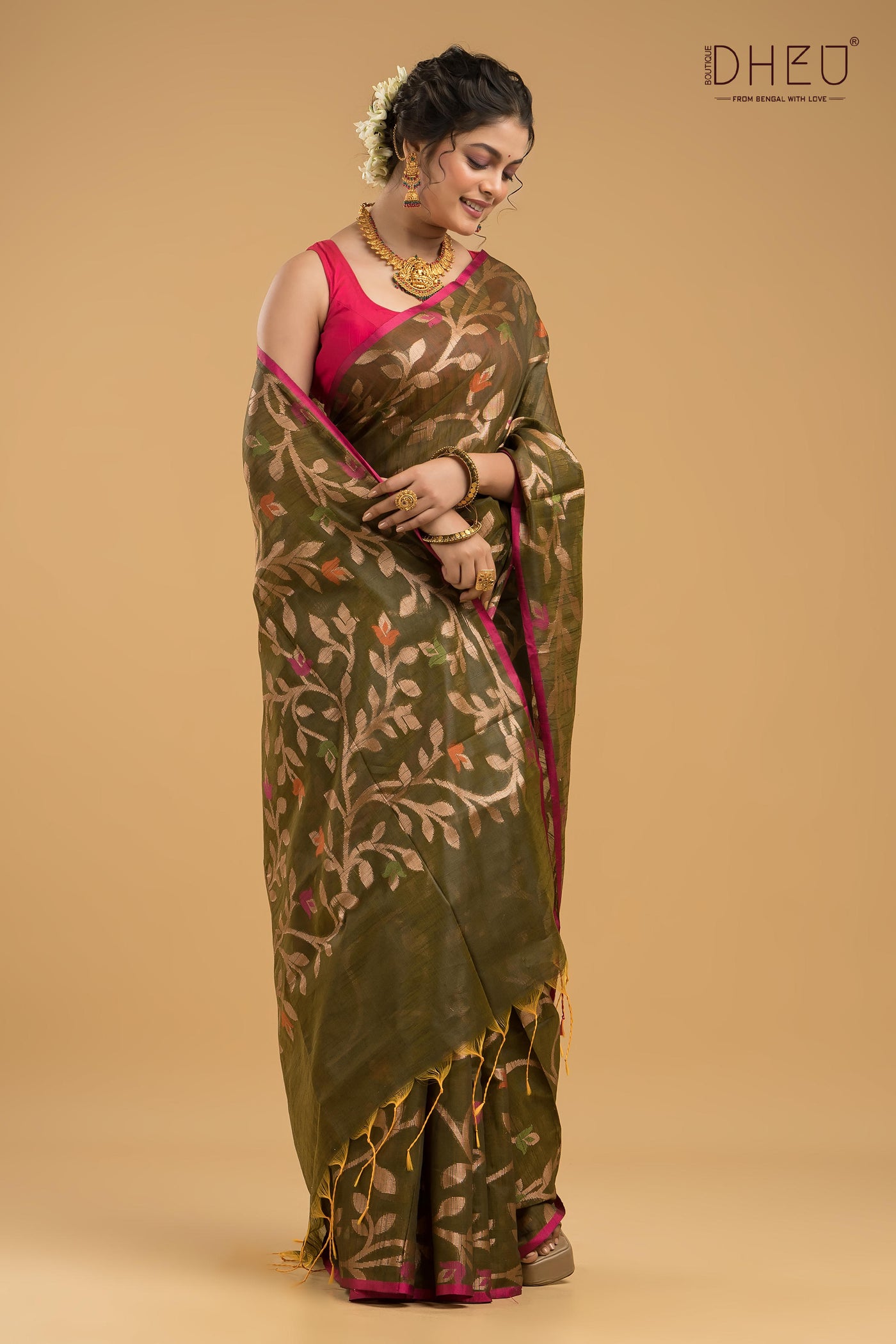 Designer Matka Muslin Saree