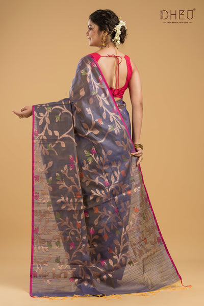 Designer Matka Muslin Saree