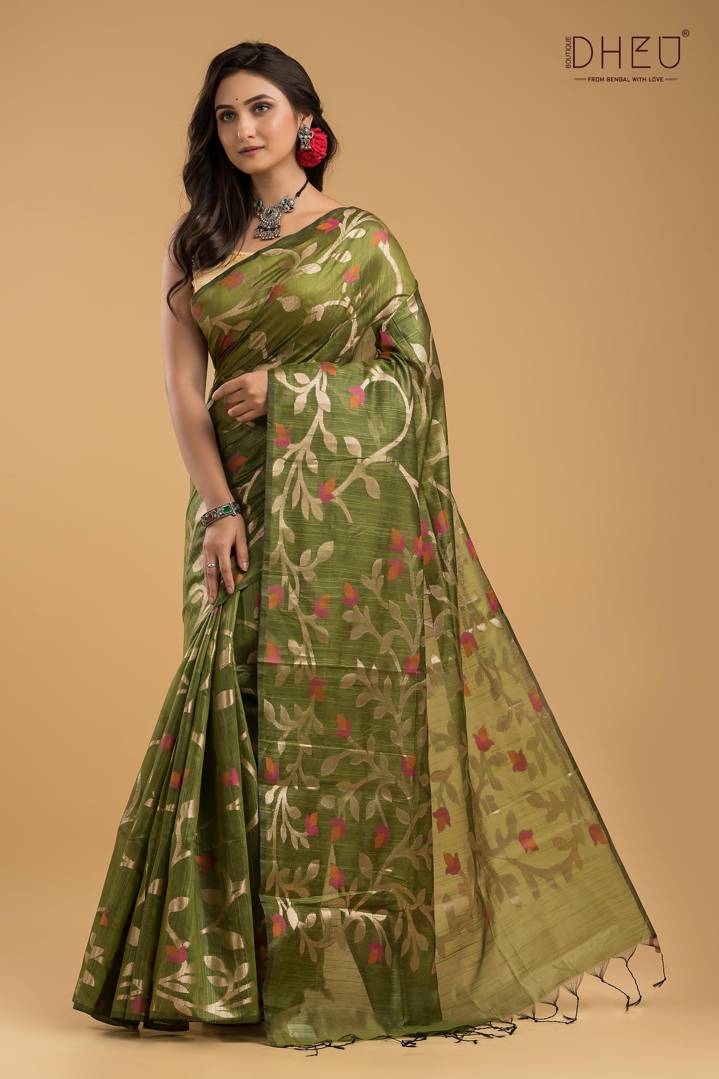 Designer Matka Muslin Saree