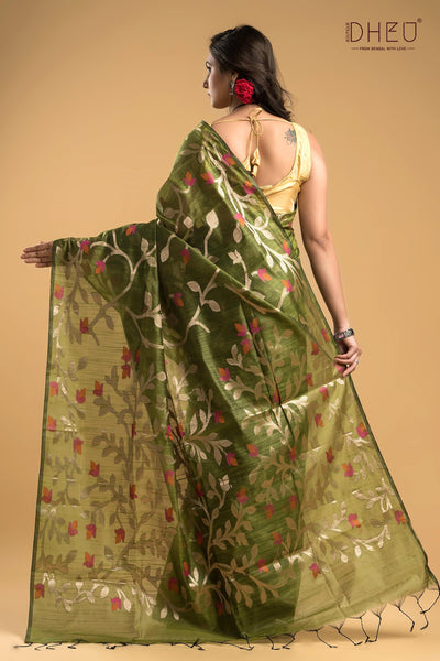 Designer Matka Muslin Saree