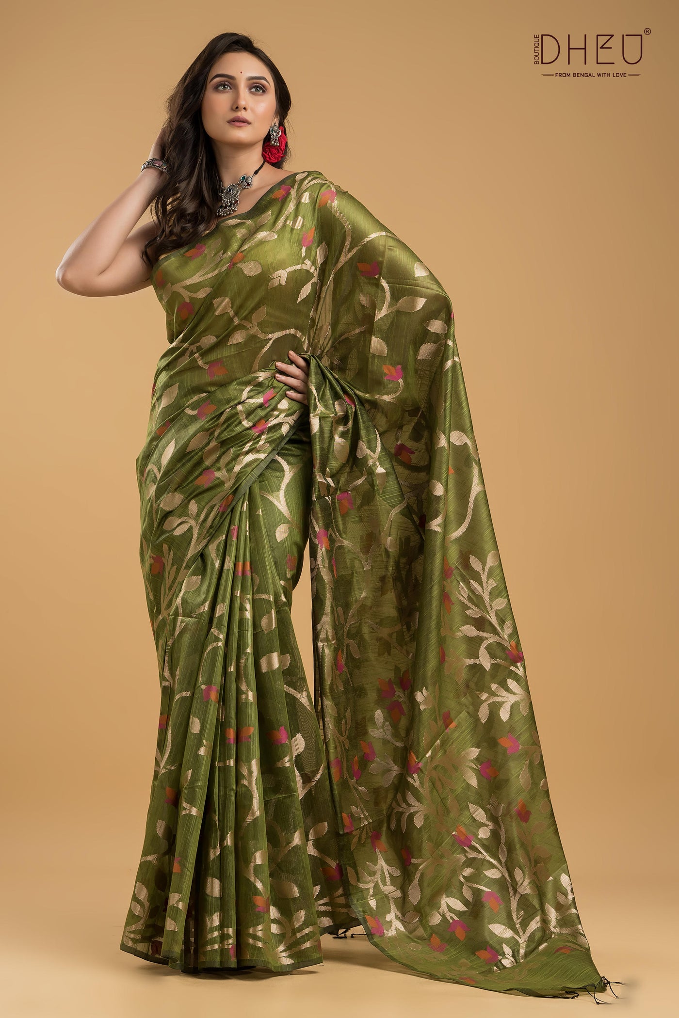 Designer Matka Muslin Saree