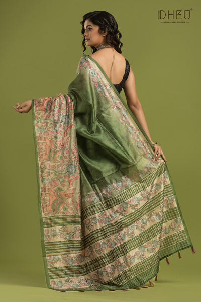 Exclusive Kalamkari Silk Saree