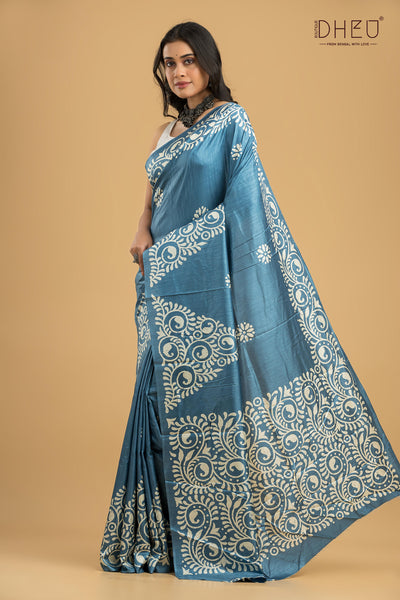 Handloom Printed Silk Saree