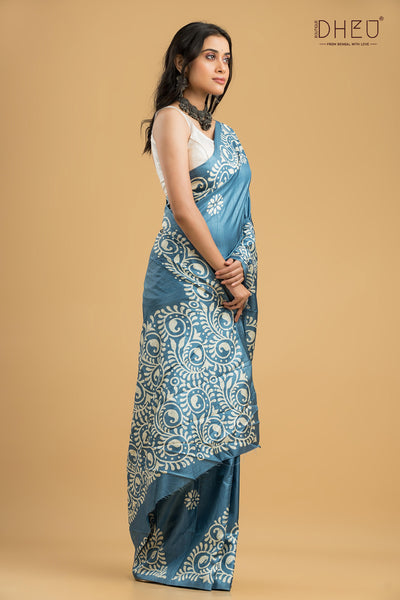 Handloom Printed Silk Saree