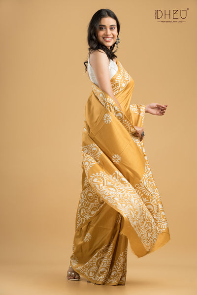 Handloom Printed Silk Saree