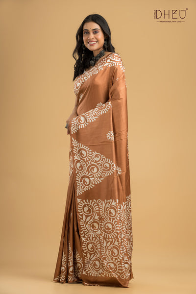 Handloom Printed Silk Saree