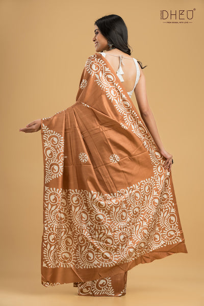 Handloom Printed Silk Saree