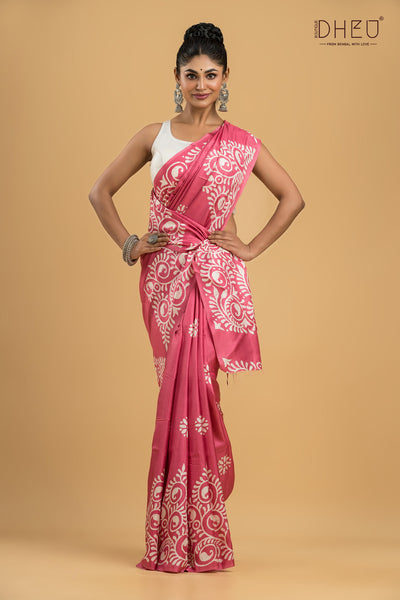 Handloom Printed Silk Saree