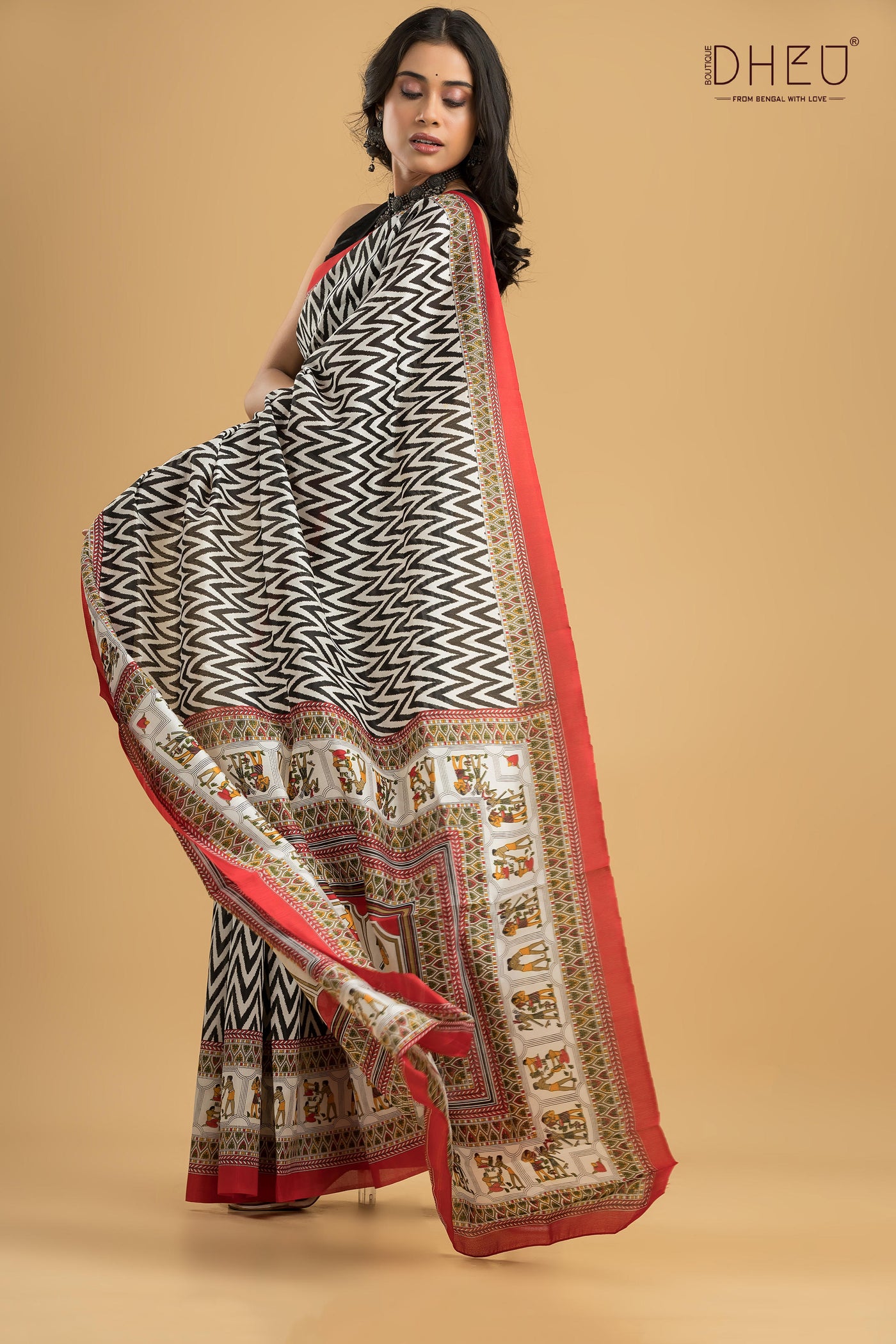 Handloom Printed Silk Saree