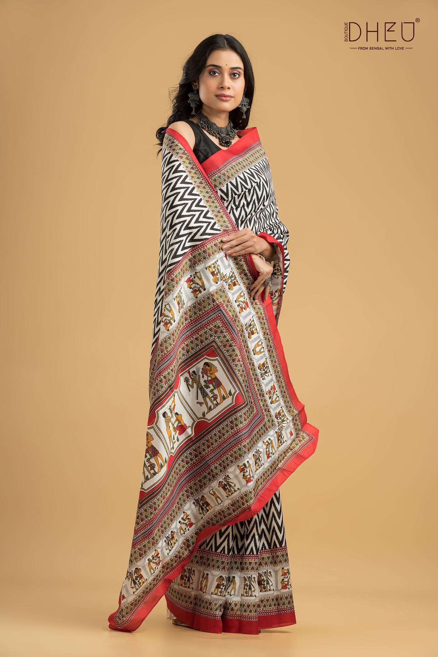 Handloom Printed Silk Saree