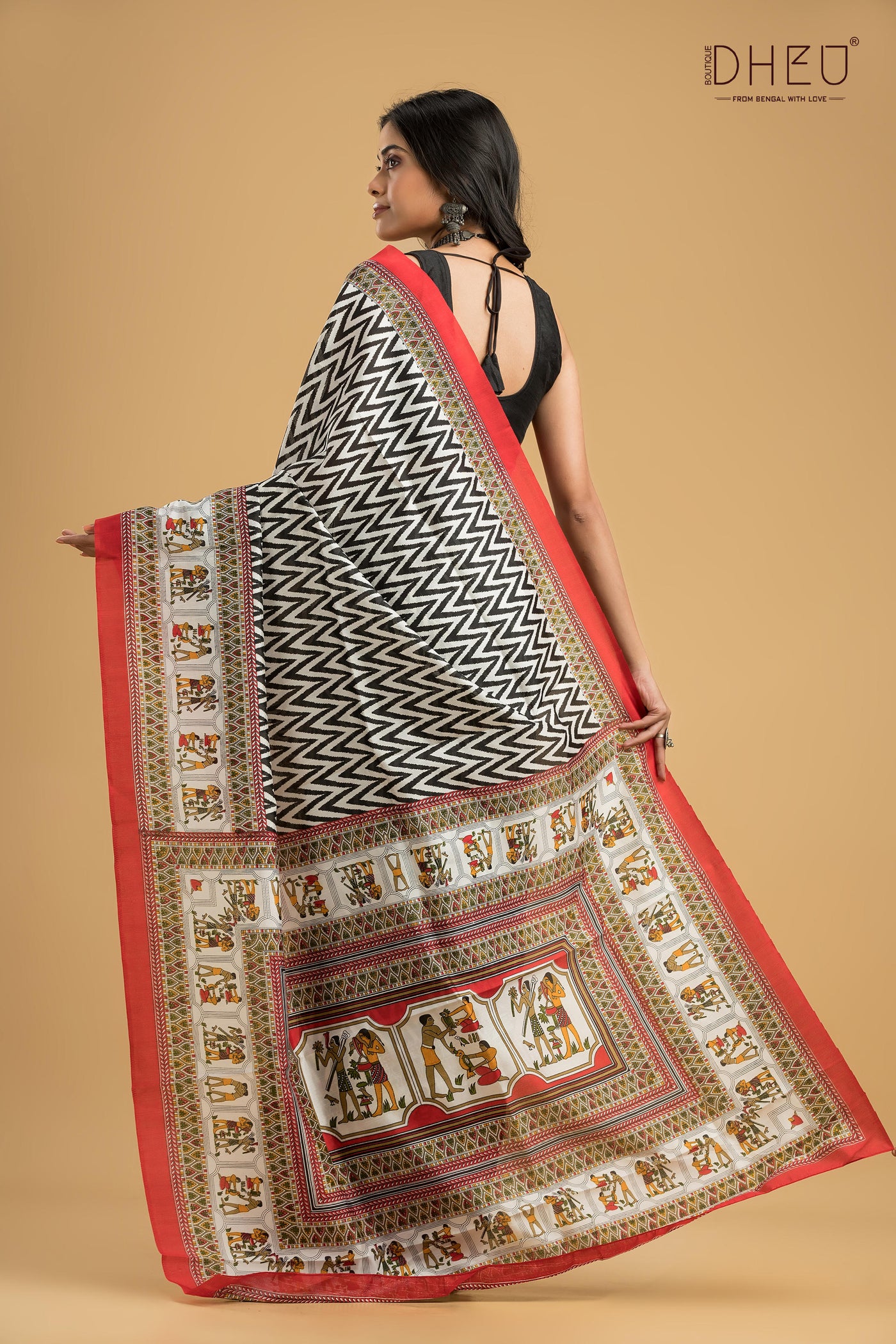 Handloom Printed Silk Saree