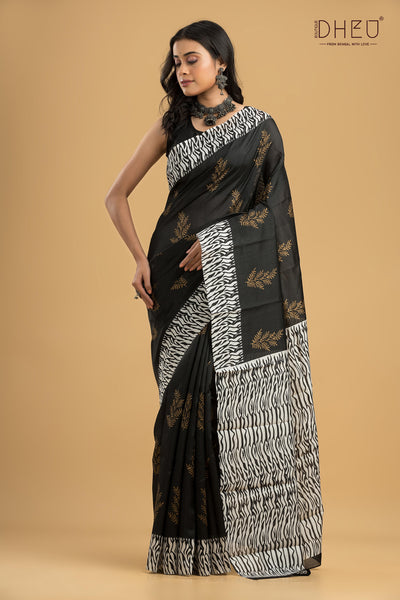 Handloom Printed Silk Saree