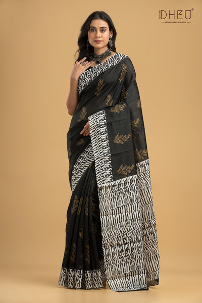 Handloom Printed Silk Saree