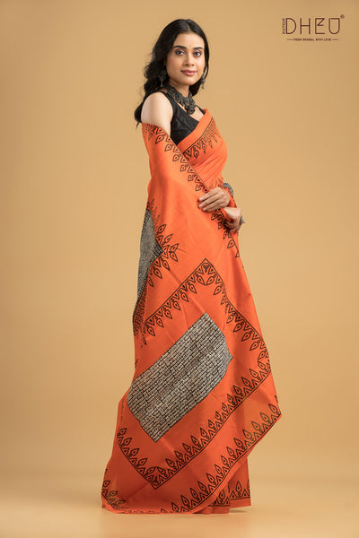 Handloom Printed Silk Saree