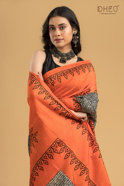 Handloom Printed Silk Saree