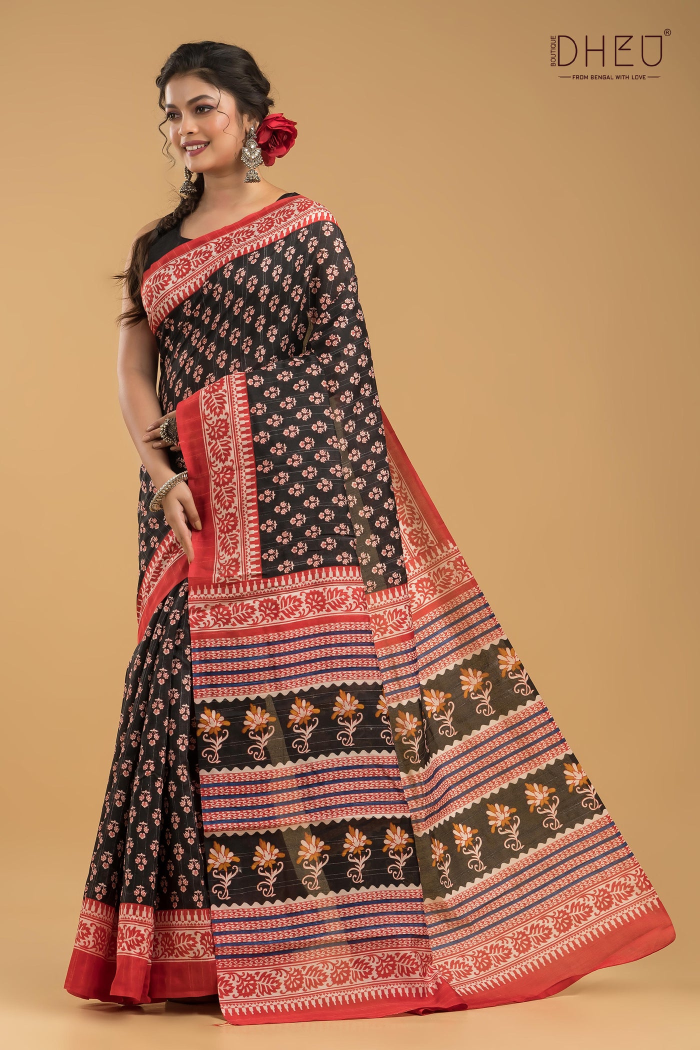 Handloom Printed Silk Saree