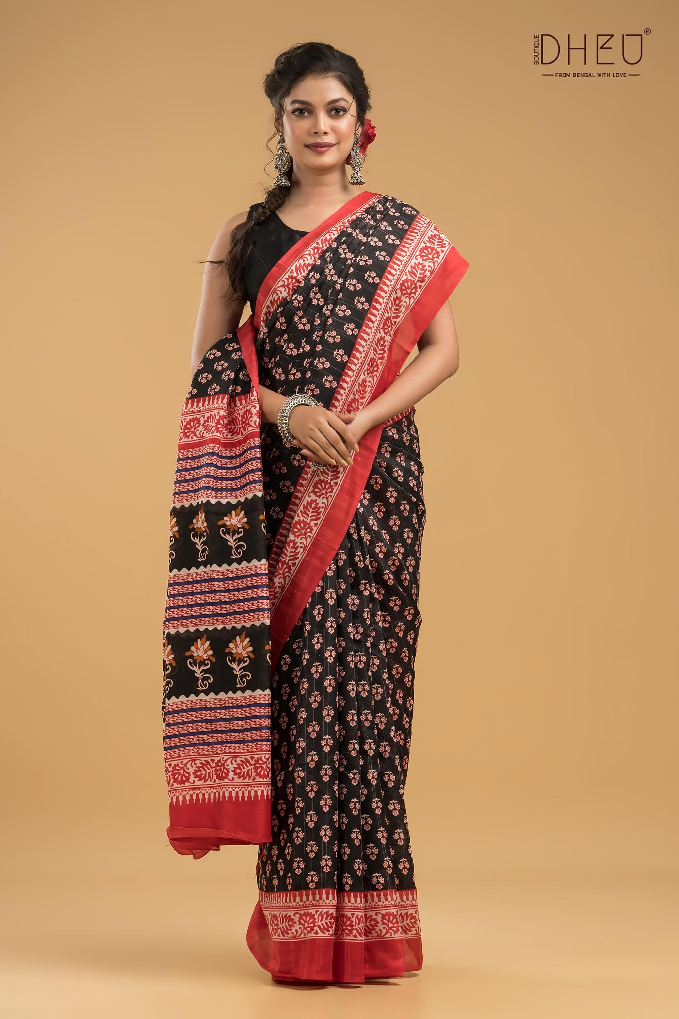 Handloom Printed Silk Saree