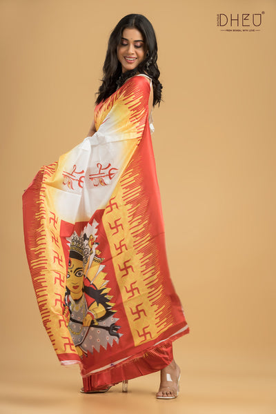 Digital Printed Silk Saree