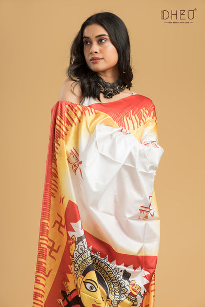 Digital Printed Silk Saree