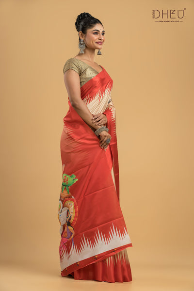 Digital Printed Silk Saree