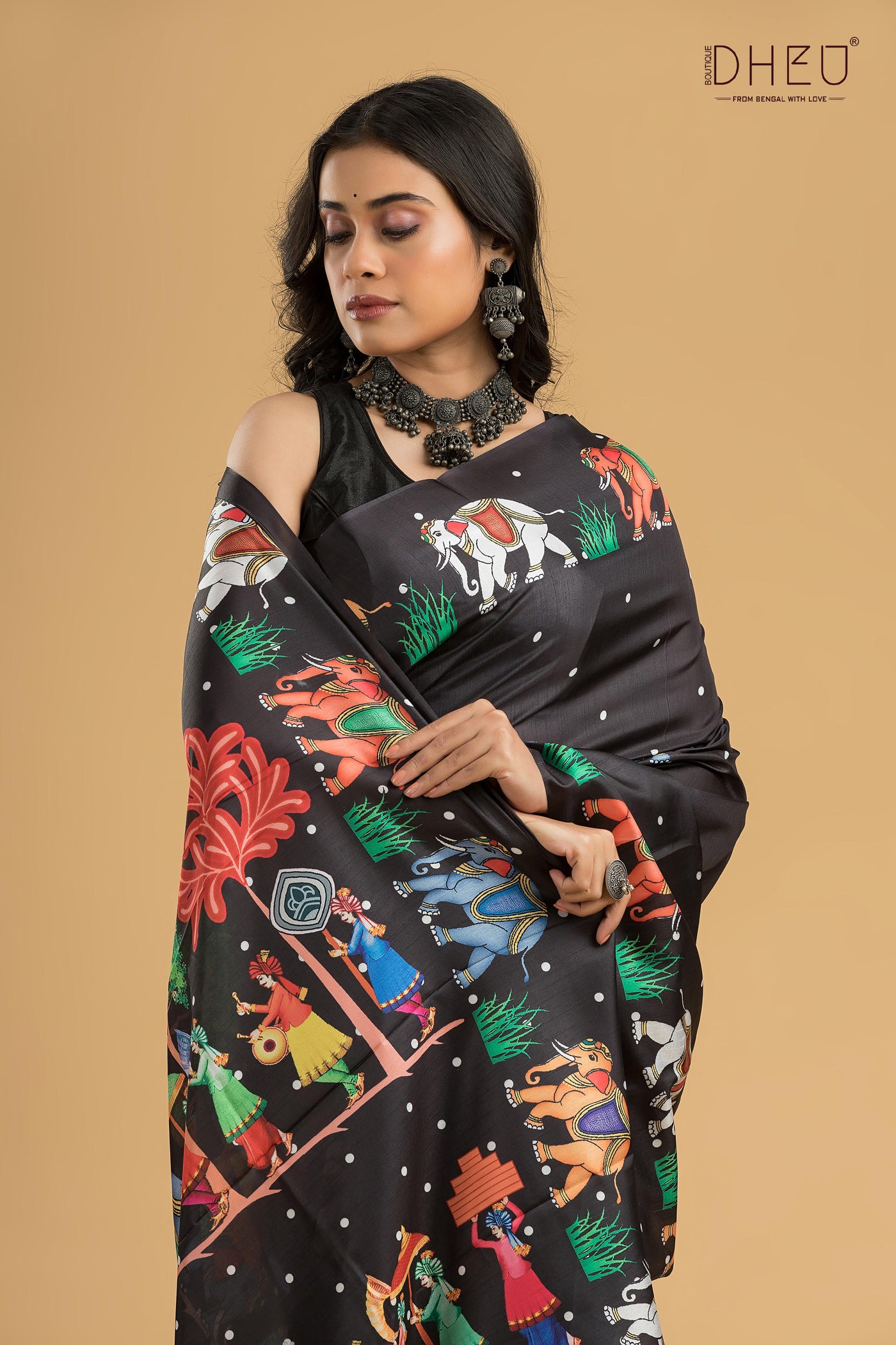 Digital Printed Silk Saree