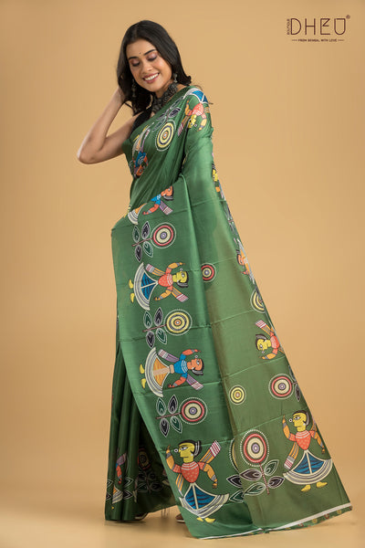 Digital Printed Silk Saree