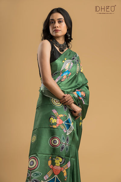 Digital Printed Silk Saree