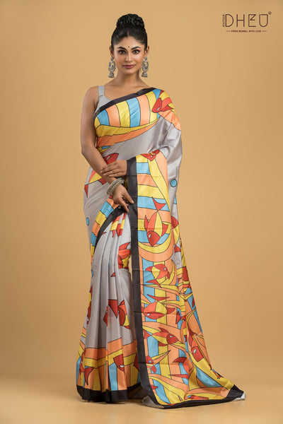 Digital Printed Silk Saree