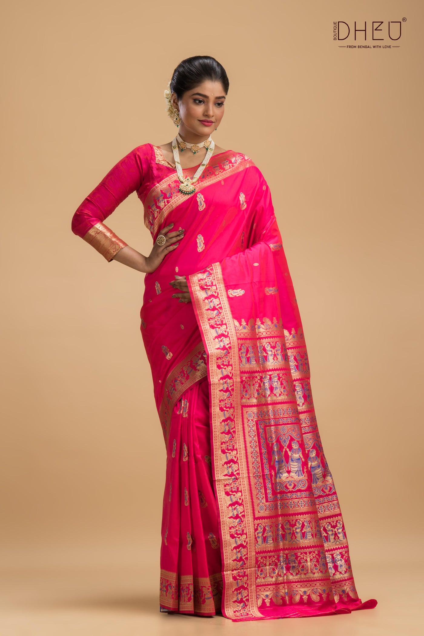 swarnachari blended silk saree at low cost only at dheu.in