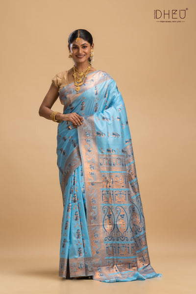 swarnachari blended silk saree at low cost only at dheu.in