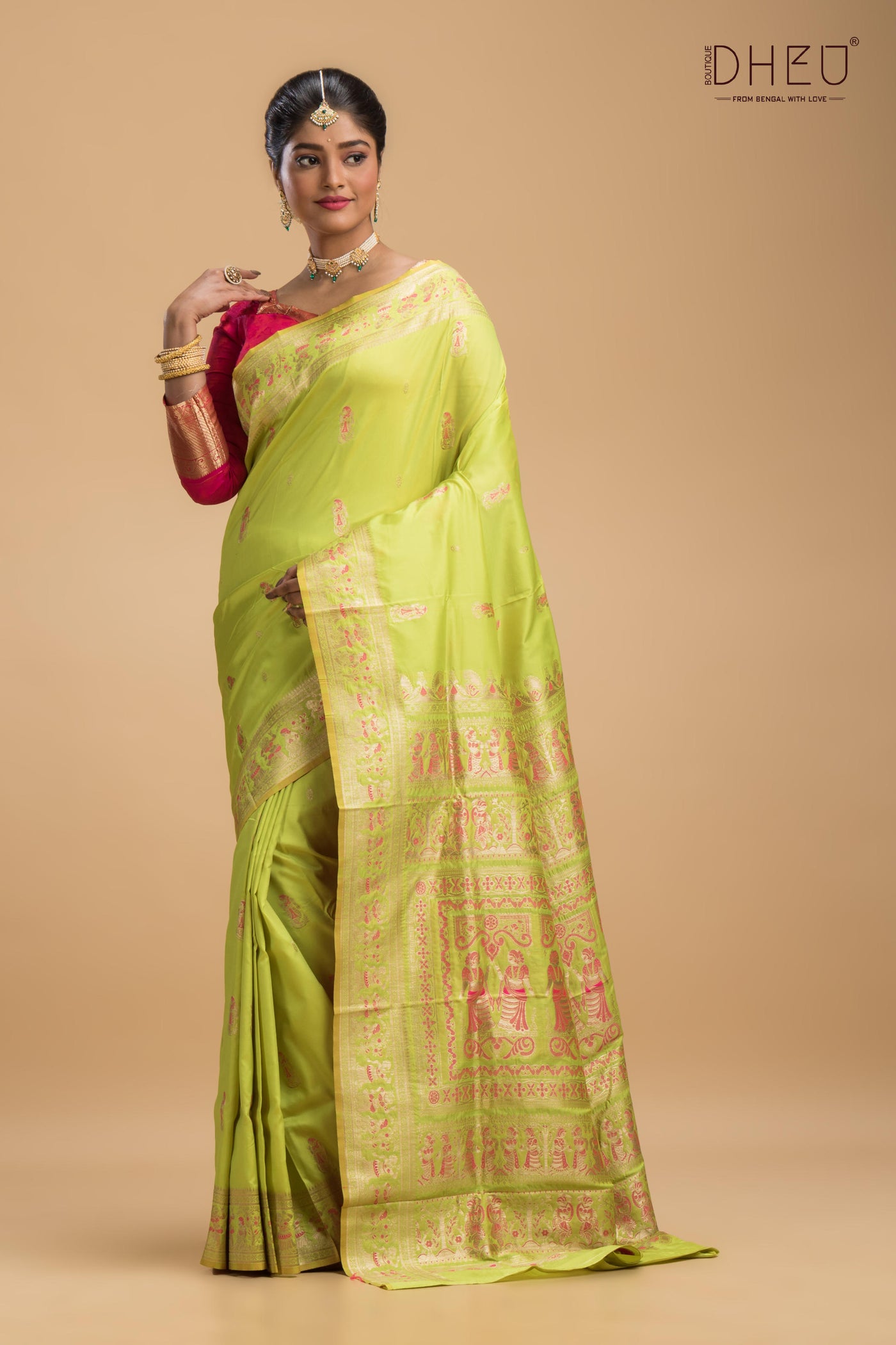 swarnachari blended silk saree at low cost only at dheu.in