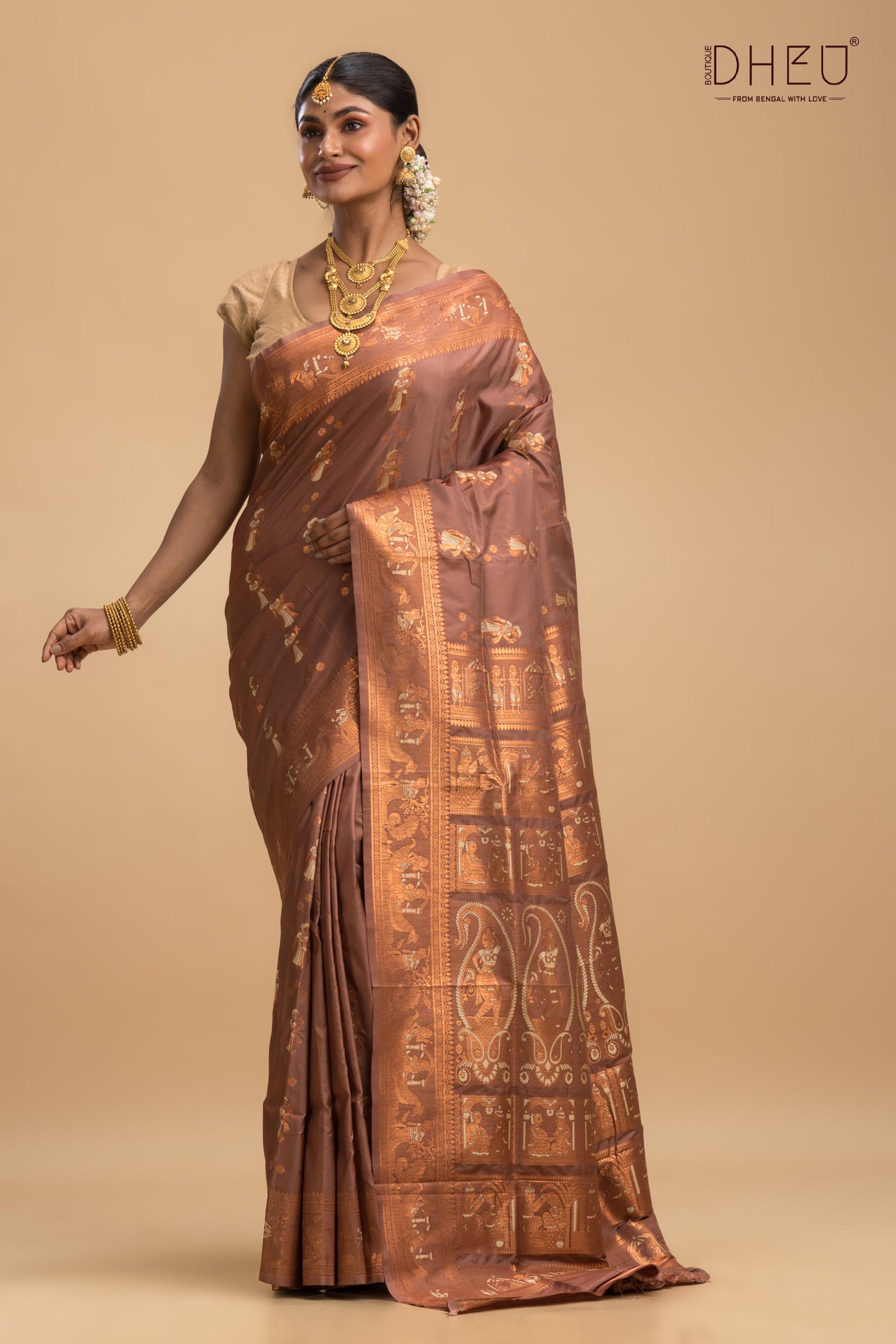 Mrigaseersham - Swarnachari Silk Saree