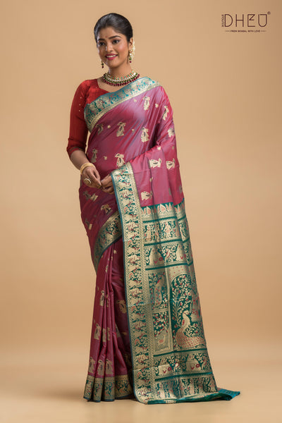 Sarpsheesh - Swarnachari Silk Saree