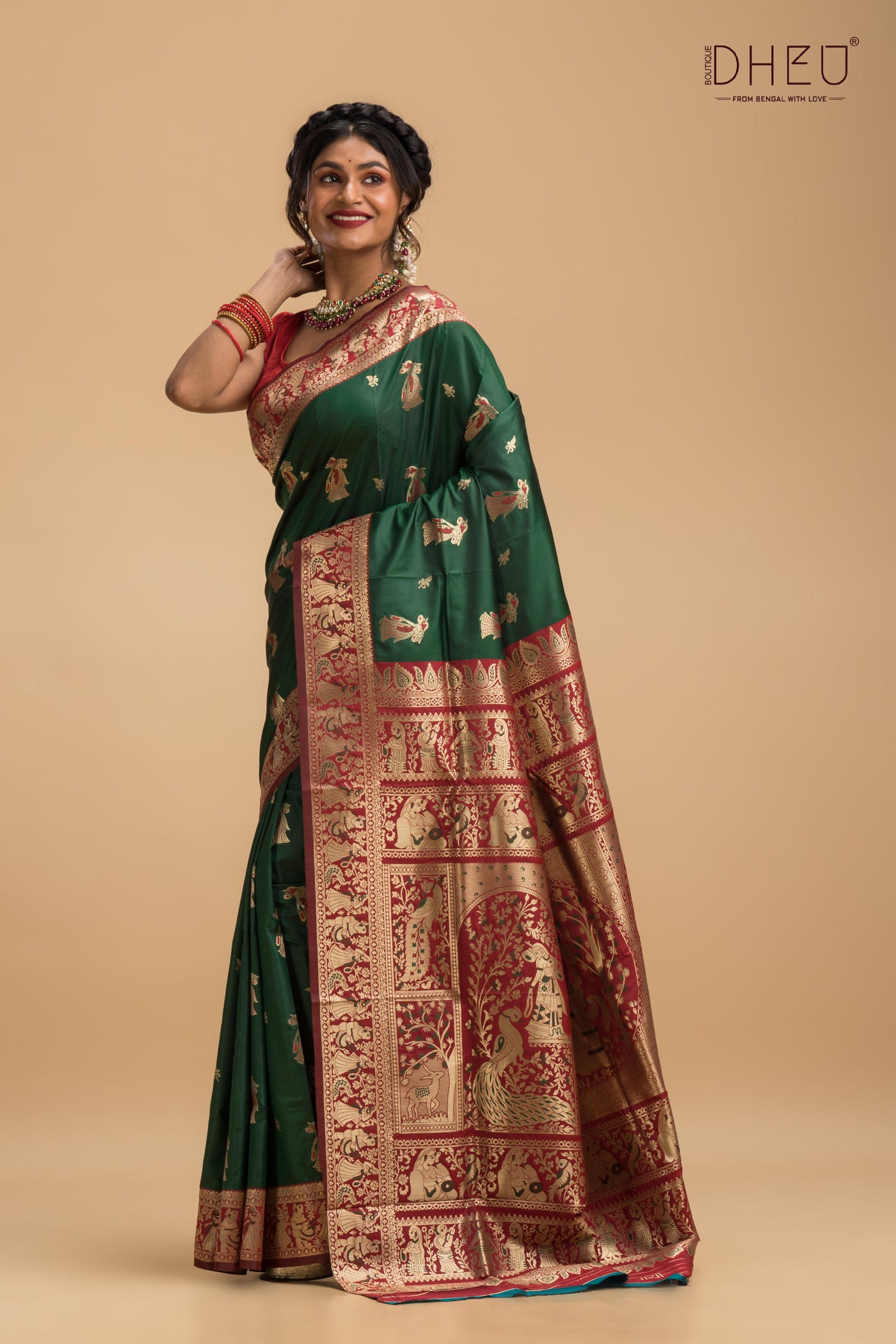 Sinhamukh - Swarnachari Silk Saree