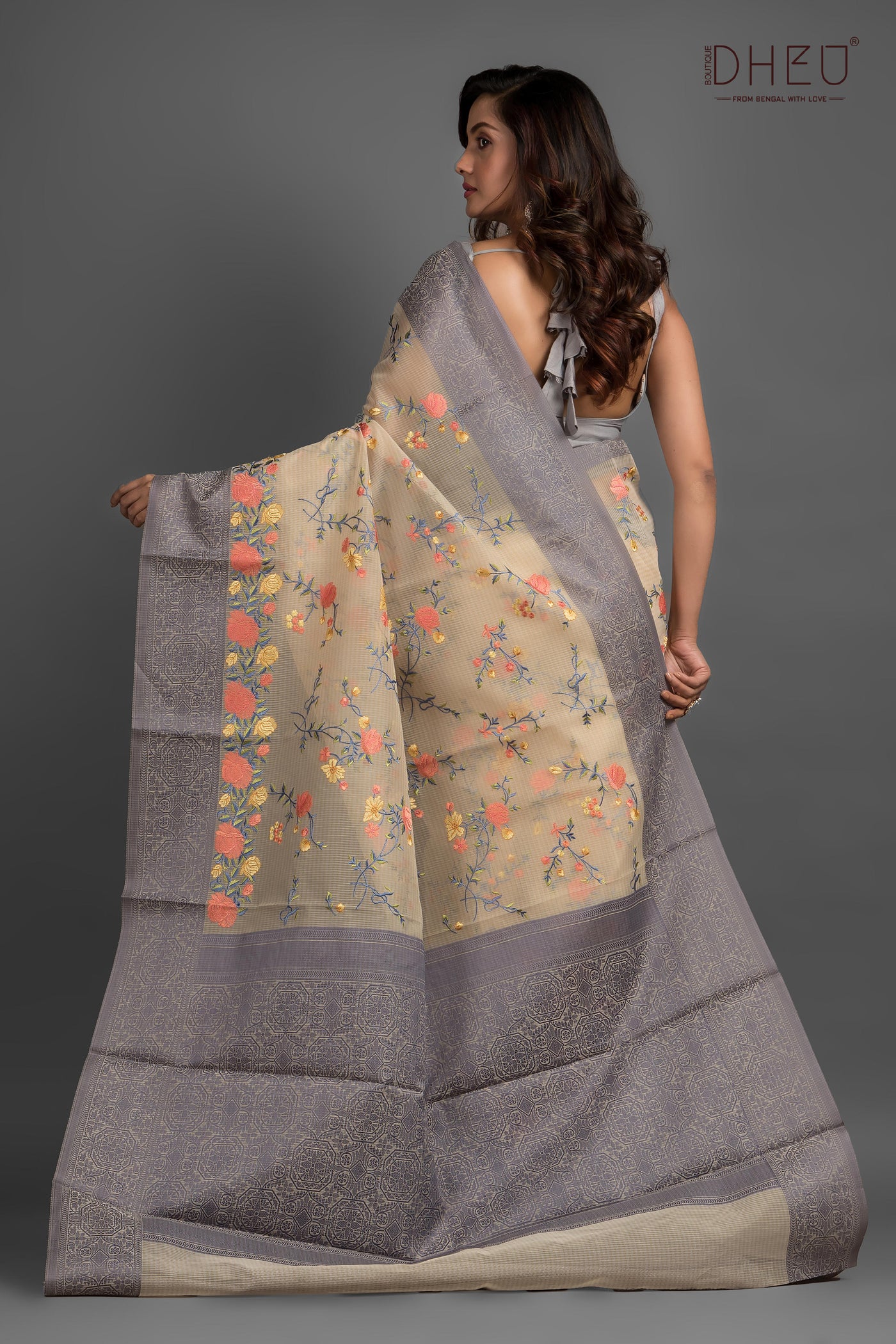 Exclusive Embroidery Kota Silk Saree