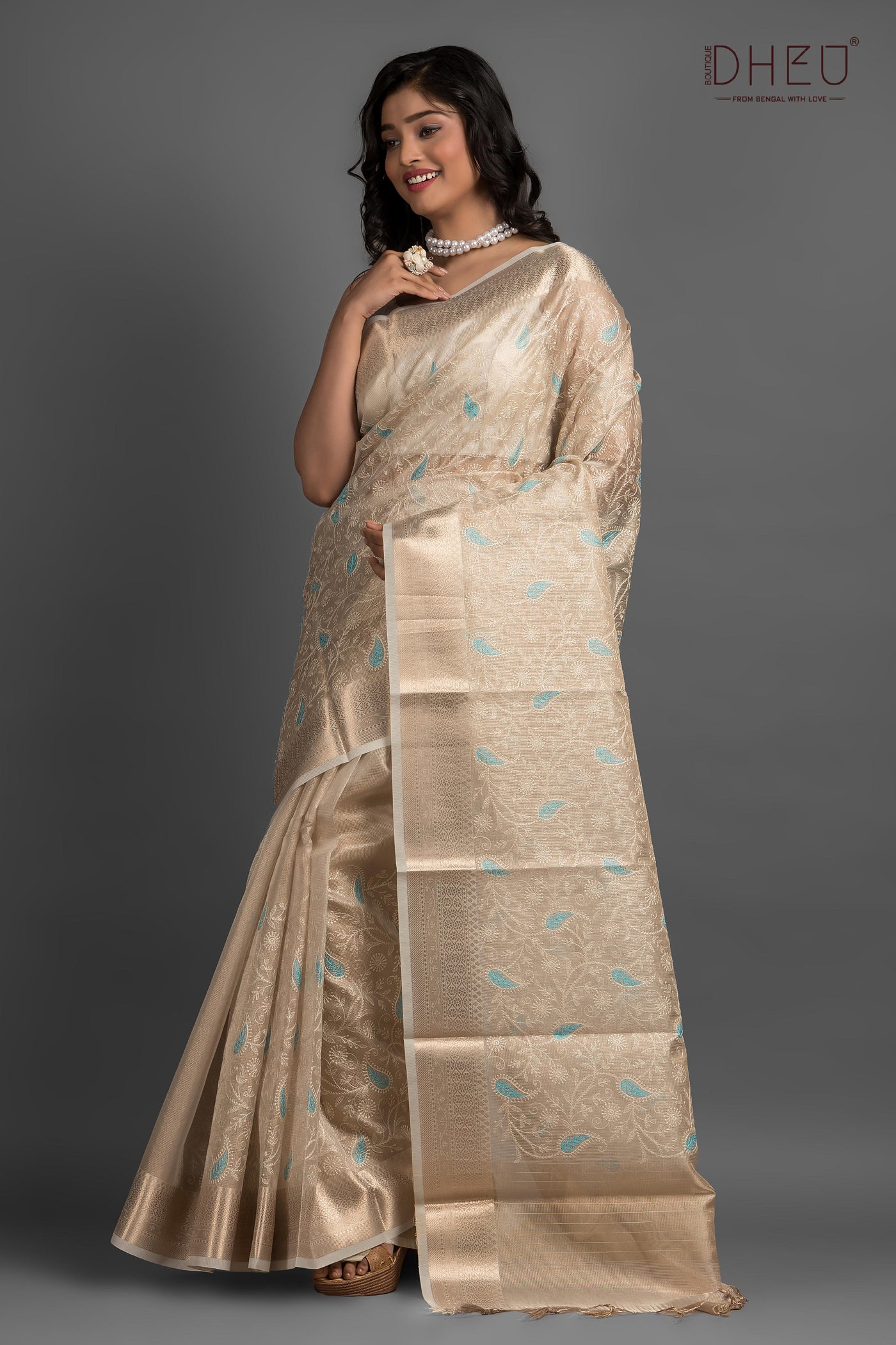 Exclusive Embroidery Kota Silk Saree