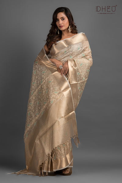 Exclusive Embroidery Kota Silk Saree