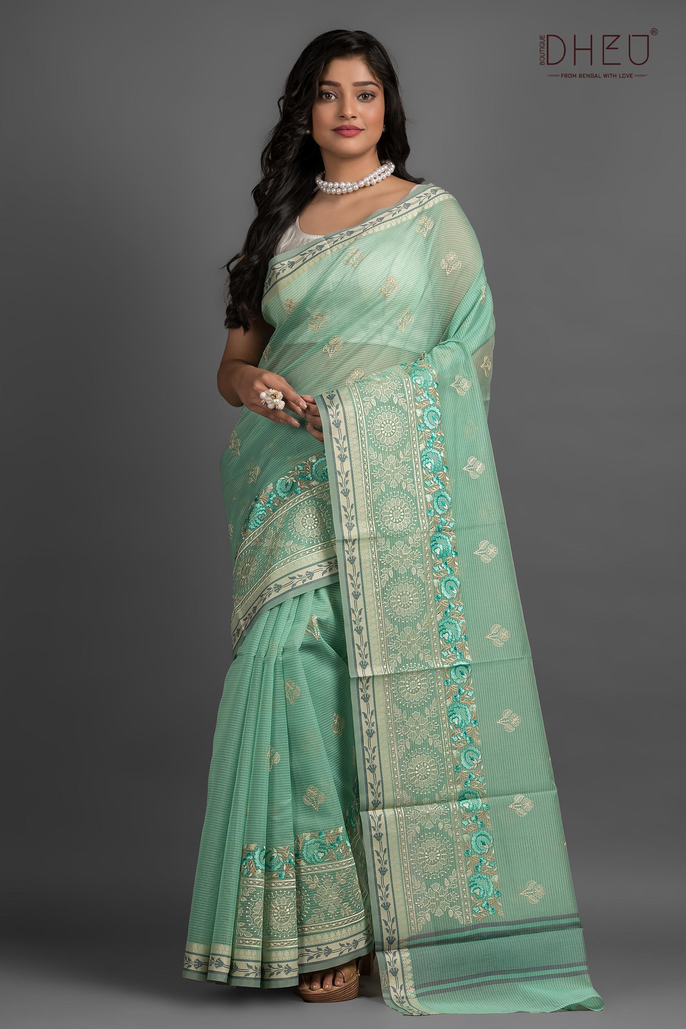 Exclusive Embroidery Kota Silk Saree