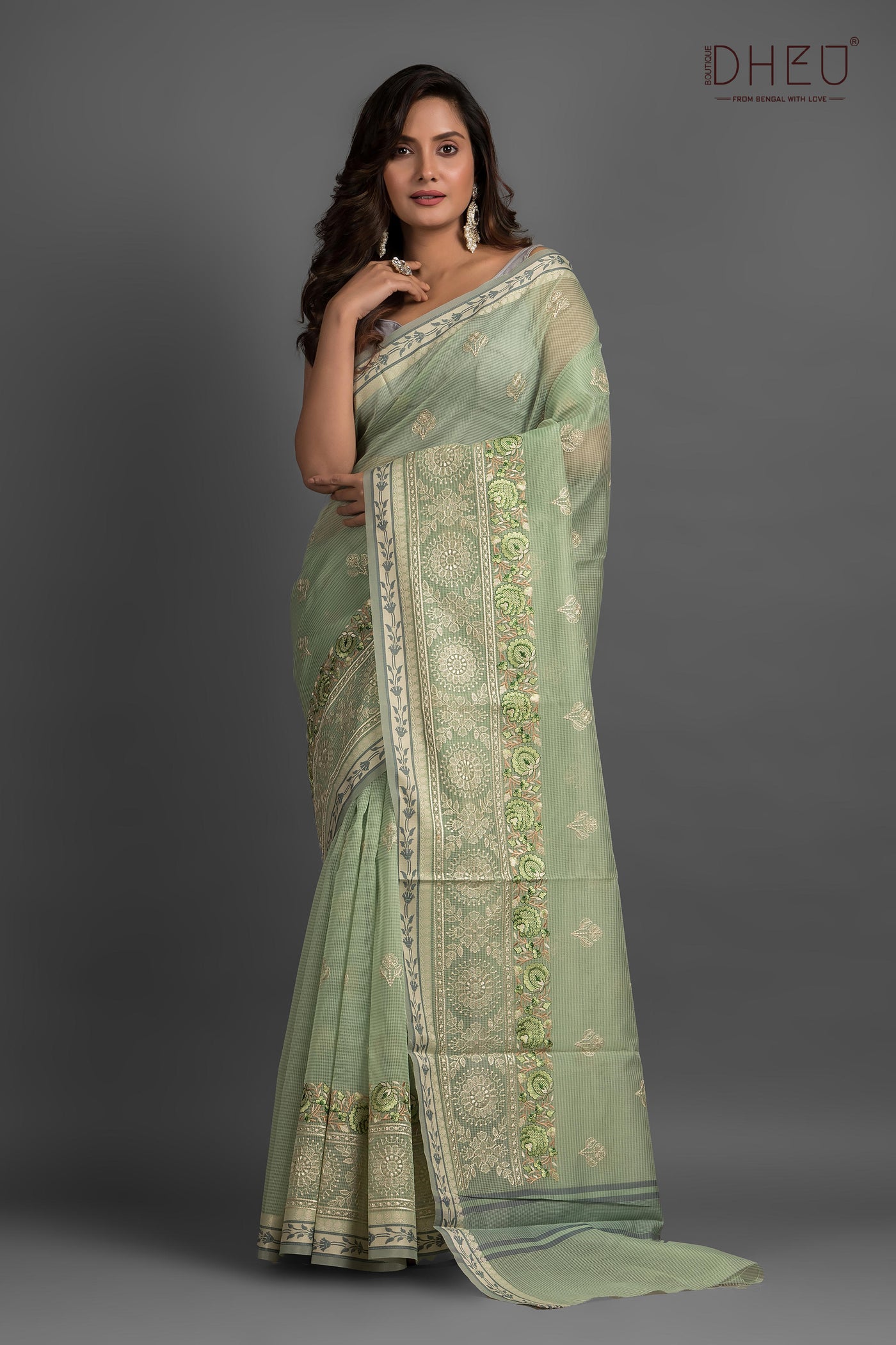 Exclusive Embroidery Kota Silk Saree