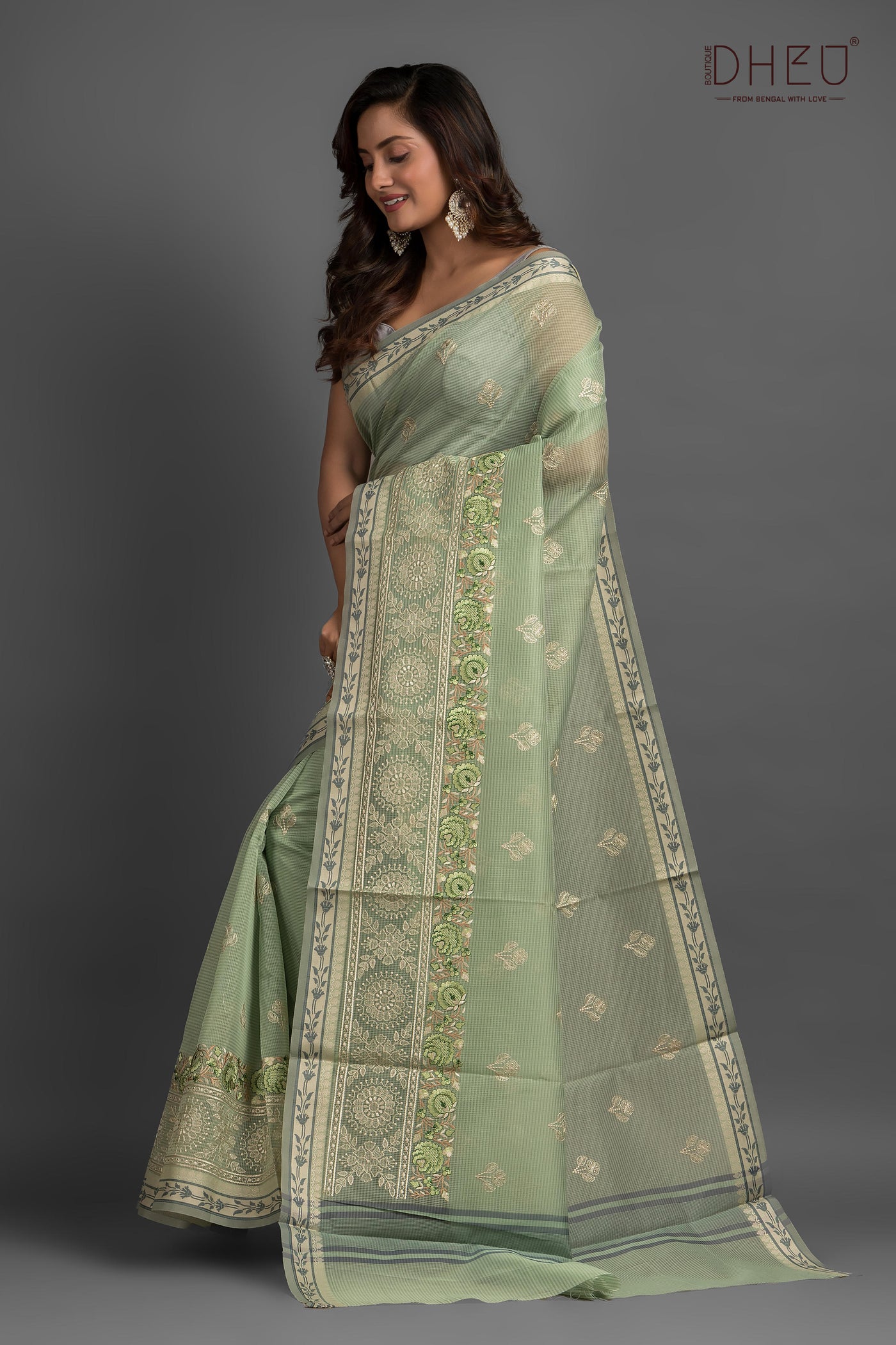 Exclusive Embroidery Kota Silk Saree