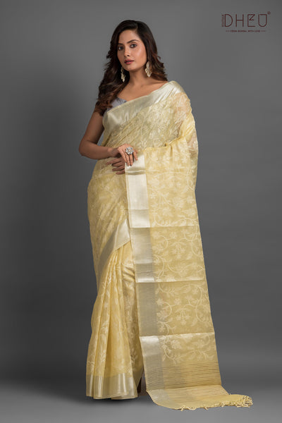 Exclusive Embroidery Kota Silk Saree