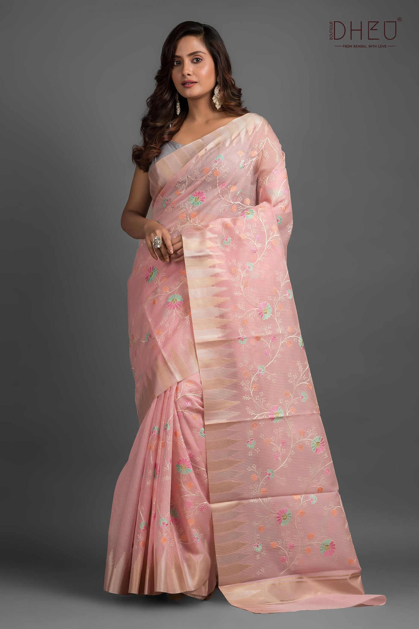 Exclusive Embroidery Kota Silk Saree