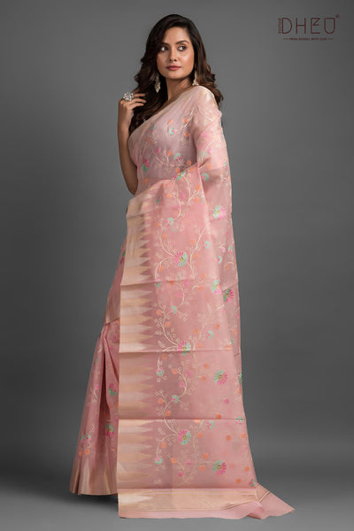 Exclusive Embroidery Kota Silk Saree