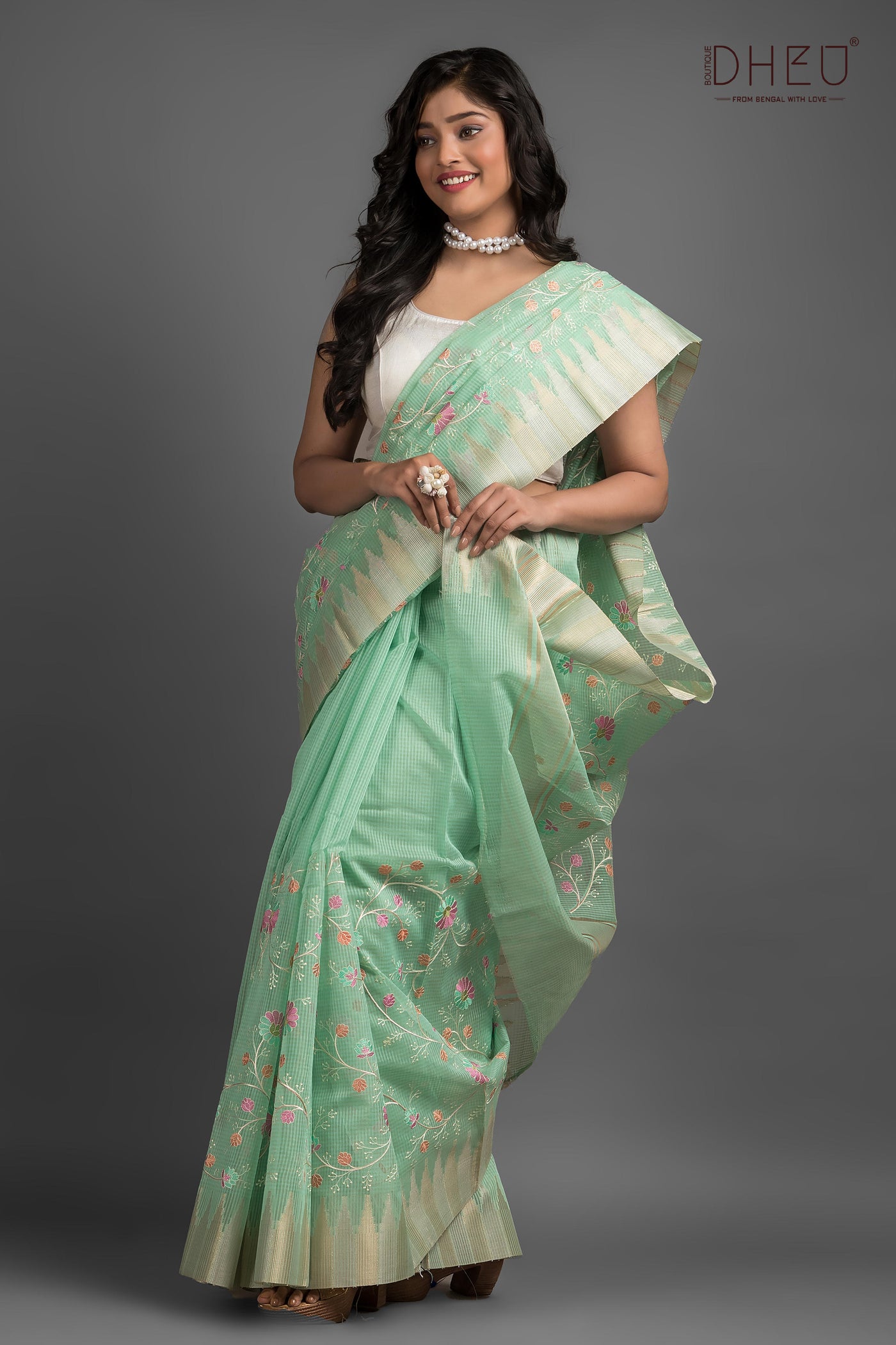 Exclusive Embroidery Kota Silk Saree