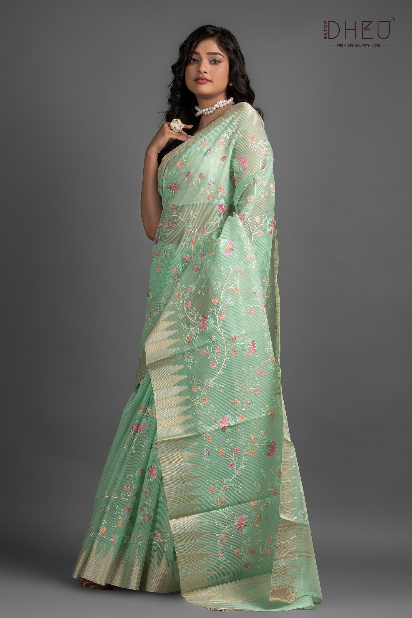 Exclusive Embroidery Kota Silk Saree