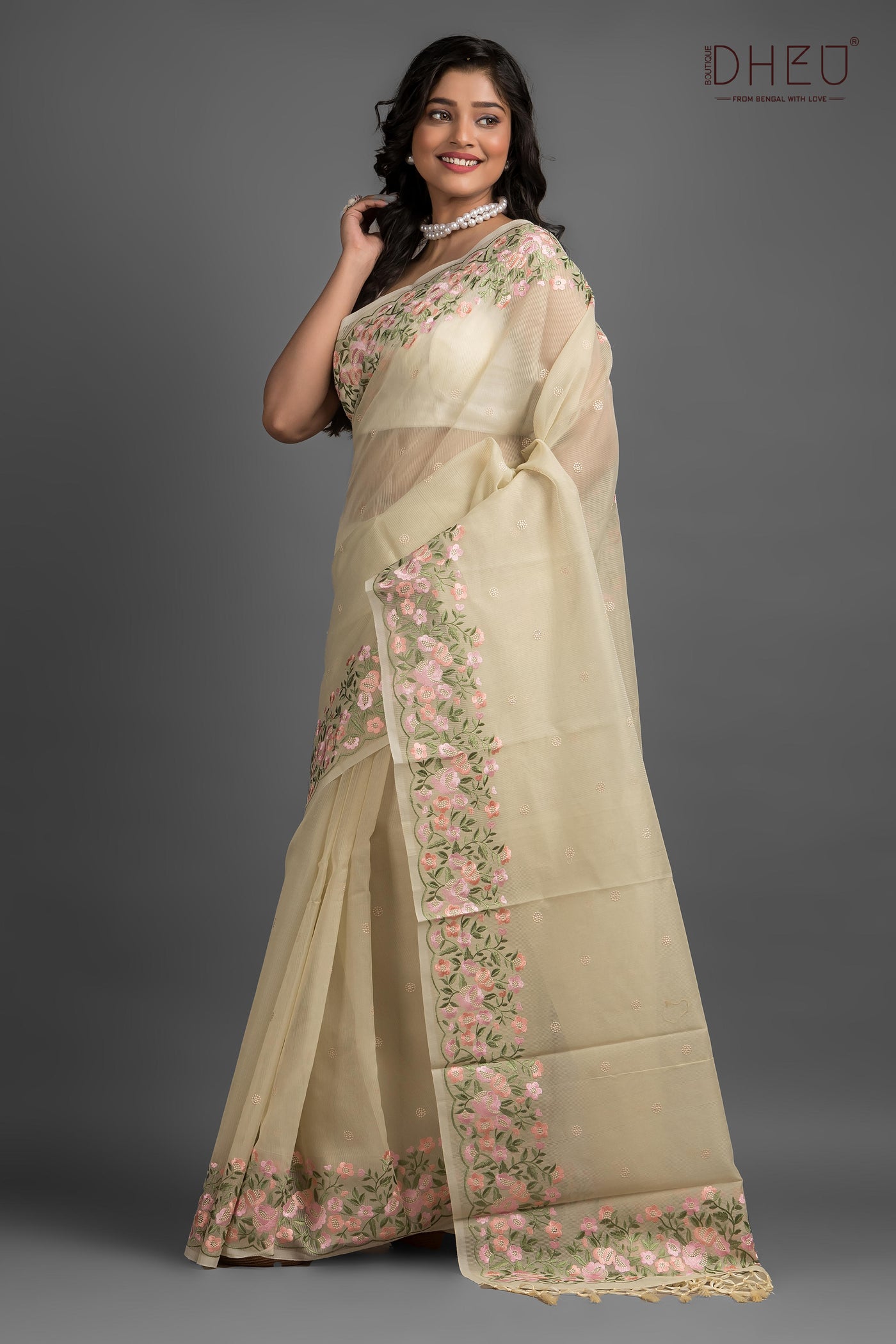 Exclusive Embroidery Kota Silk Saree