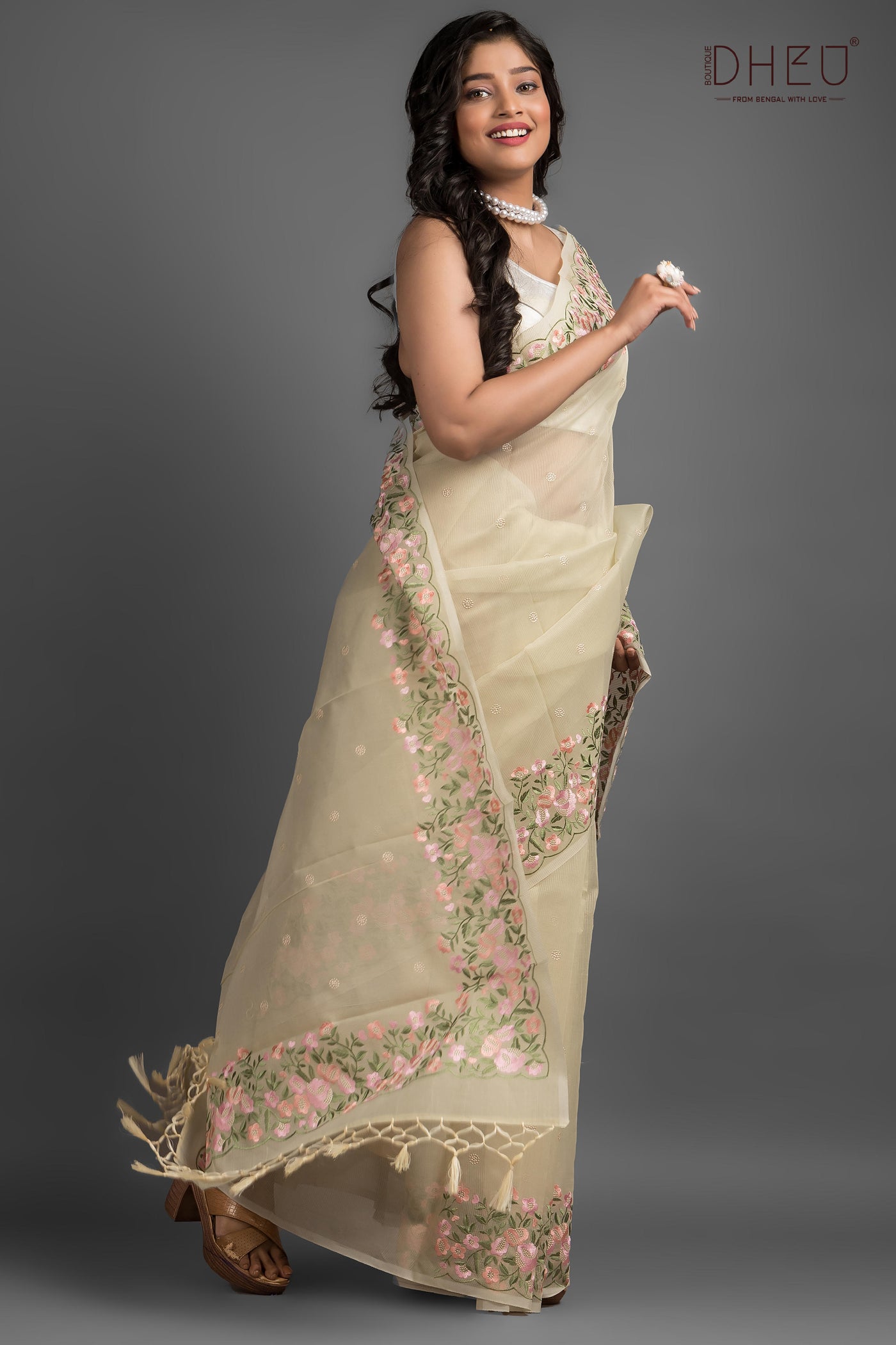 Exclusive Embroidery Kota Silk Saree