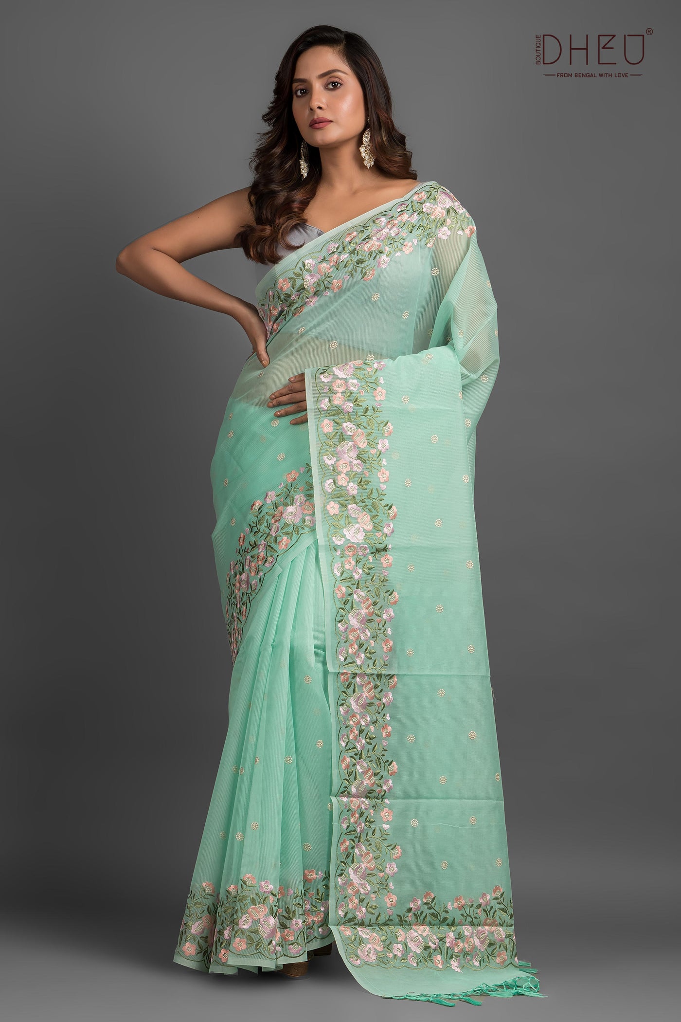 Exclusive Embroidery Kota Silk Saree