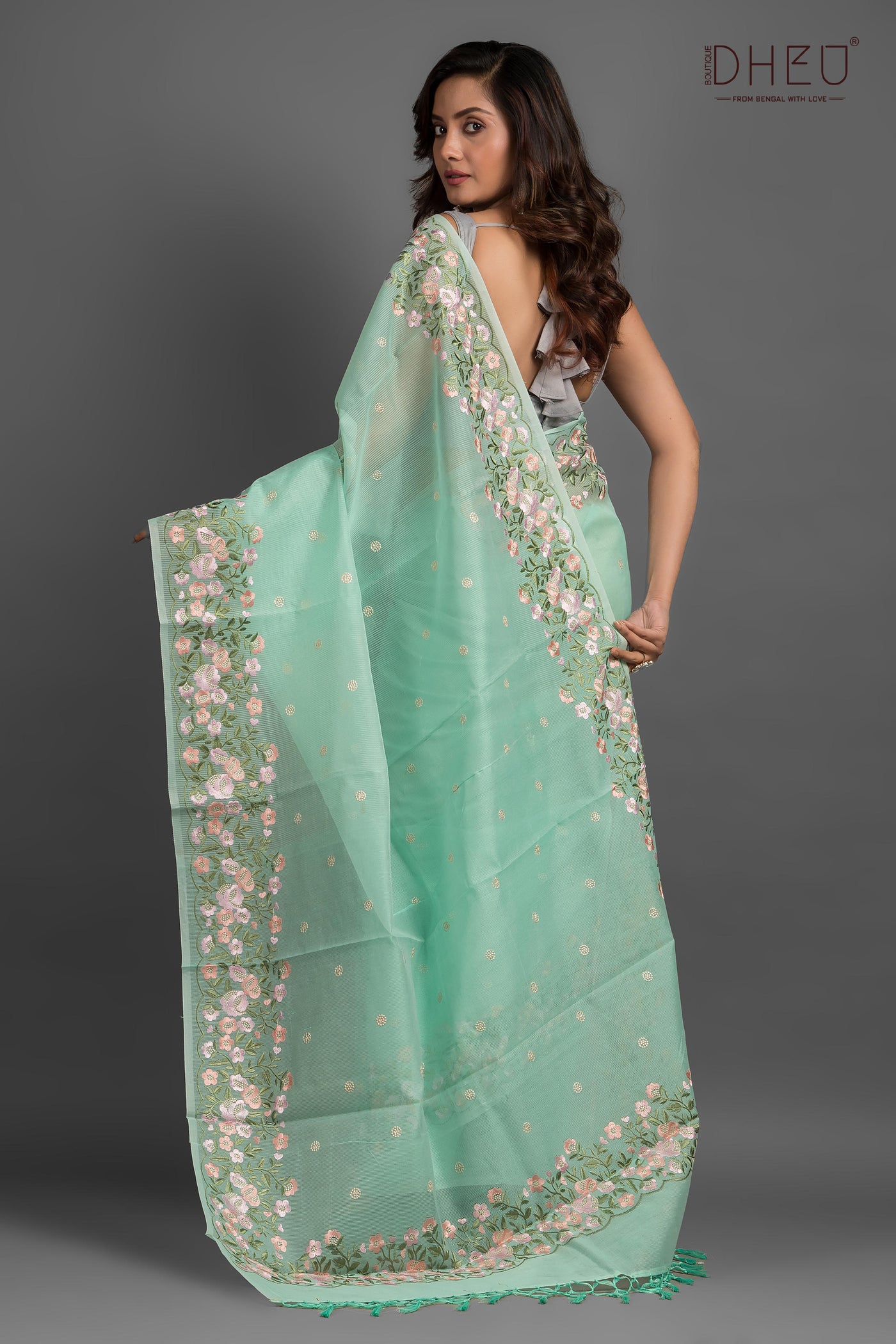 Exclusive Embroidery Kota Silk Saree